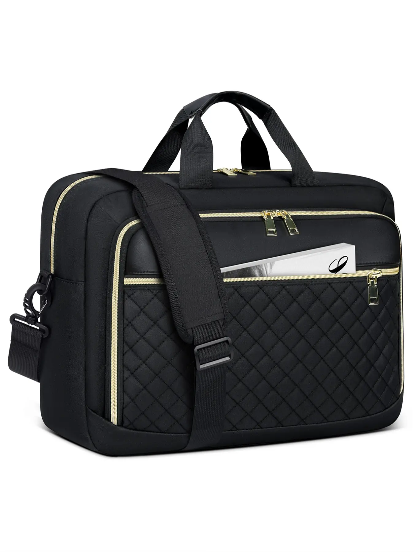 Solid Color Laptop Briefcase Up To Fit 17.3 Inch Laptop, Waterproof Computer Bag, Professional Laptop Case for Business Work, Laptop Bag for Women, Zip