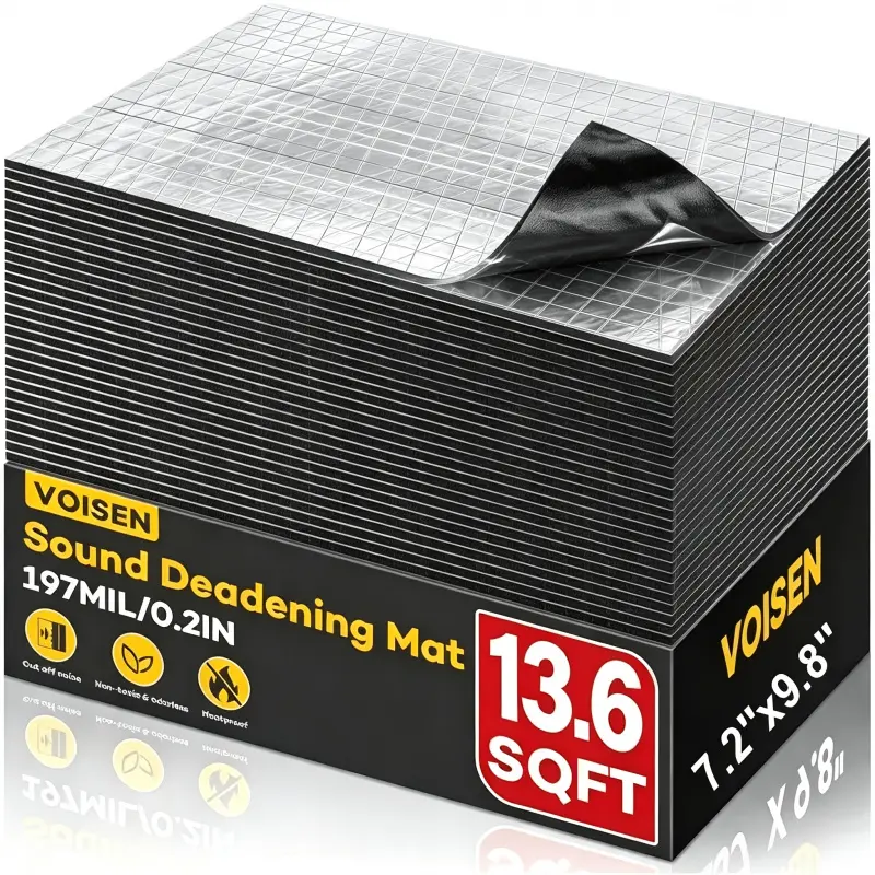 Car Soundproofing Materials, 197 Mils (5 Mm) Soundproof, Sound Insulation Board, Aluminum Foil Foam Car Soundproofing Material, Noise Insulation And Vibration Reduction Material 28pcs Car Sound Deadening Board