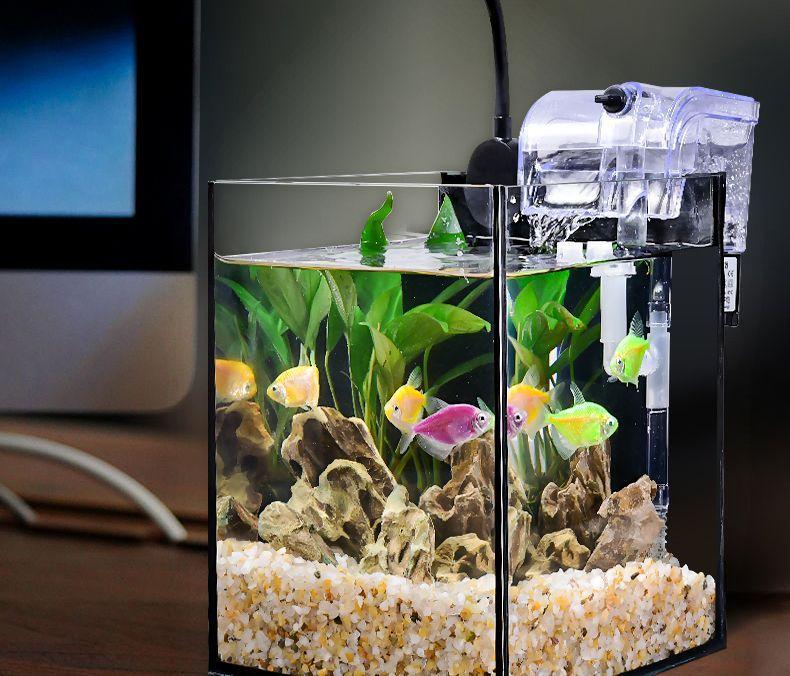Ultra Clear Fish Tank Living Room Small Home Office Eco Friendly Easy Maintain Complete Aquascaping Mini Aquatic Plant Tank Desktop Betta Tank