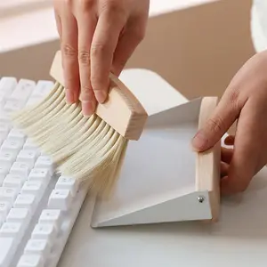 Compact Mini Dustpan Broom Set - Broom Dustpan Combo - Efficient Desktop Cleaning Brush with Iron Dustpan for Car, Pet, and Table Sweeping - Easy to Use, Space-Saving, and Portable Sweeper for Home and Office