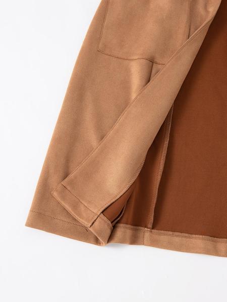 Women's Solid Button Decor Lapel Neck Suede Vest Blazer, Casual Sleeveless Pocket Open Front Longline Outerwear for Spring & Fall, Ladies' Clothes for Daily Wear