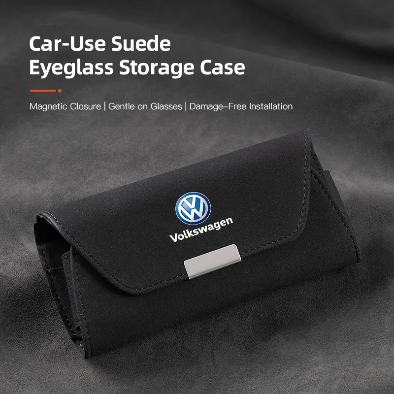 Car Visor Glasses Box Portable Sunglasses Storage Rack Accessories For VW ID.5 Passat Atlas ID.4 Variant Golf Caddy Touareg Beetle Scirocco Polo Jetta Amarok Tiguan ID.3 ID.7 Arteon Taos CC Taigo Nivus Sharan Virtus Touran