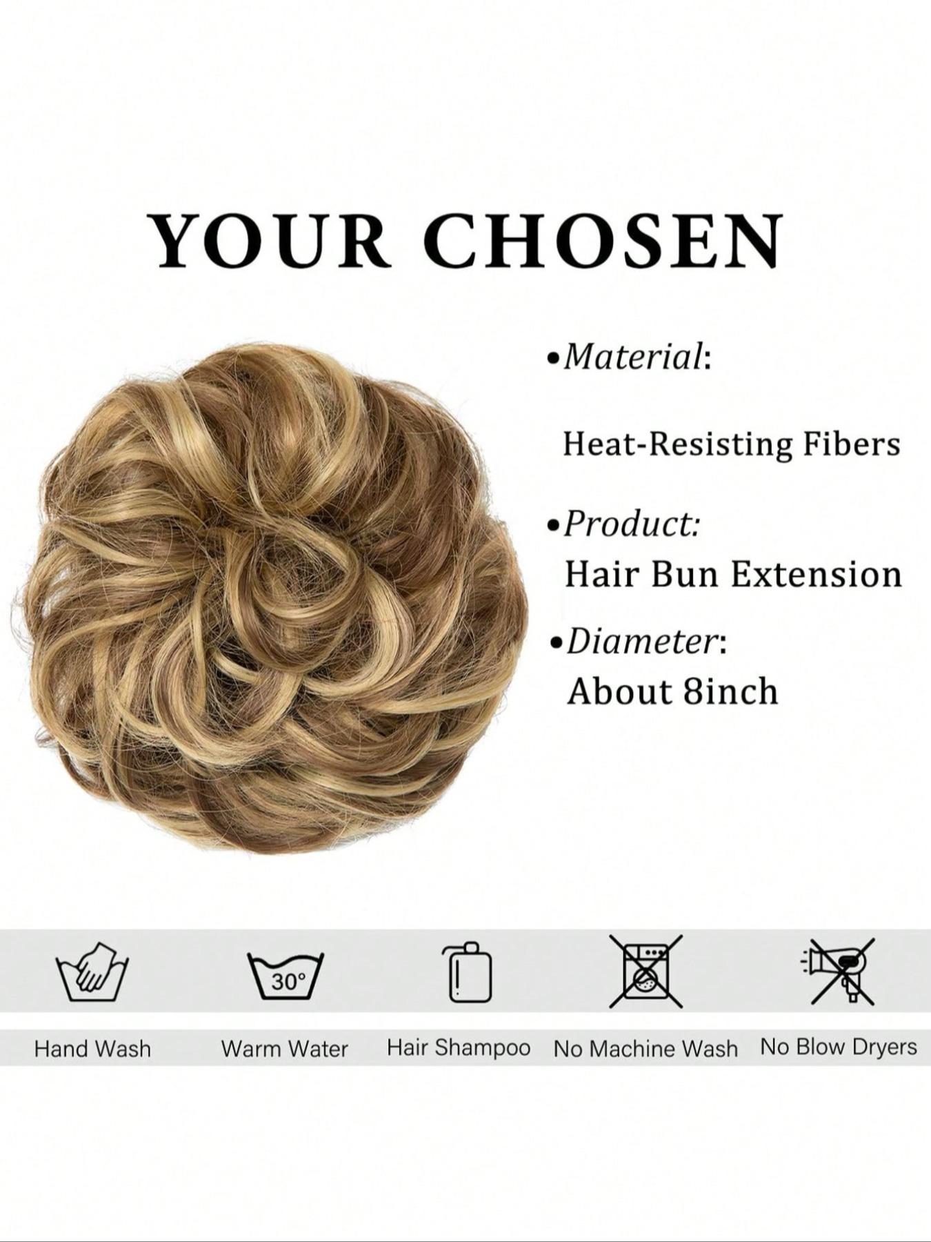 Women's Wavy Clip-In Hair Extensions, Synthetic Ponytail Pieces, Thick High Bun Hairstyle, Daily & Party Use, Adds Volume & Depth, Synthetic Soft Hairpieces