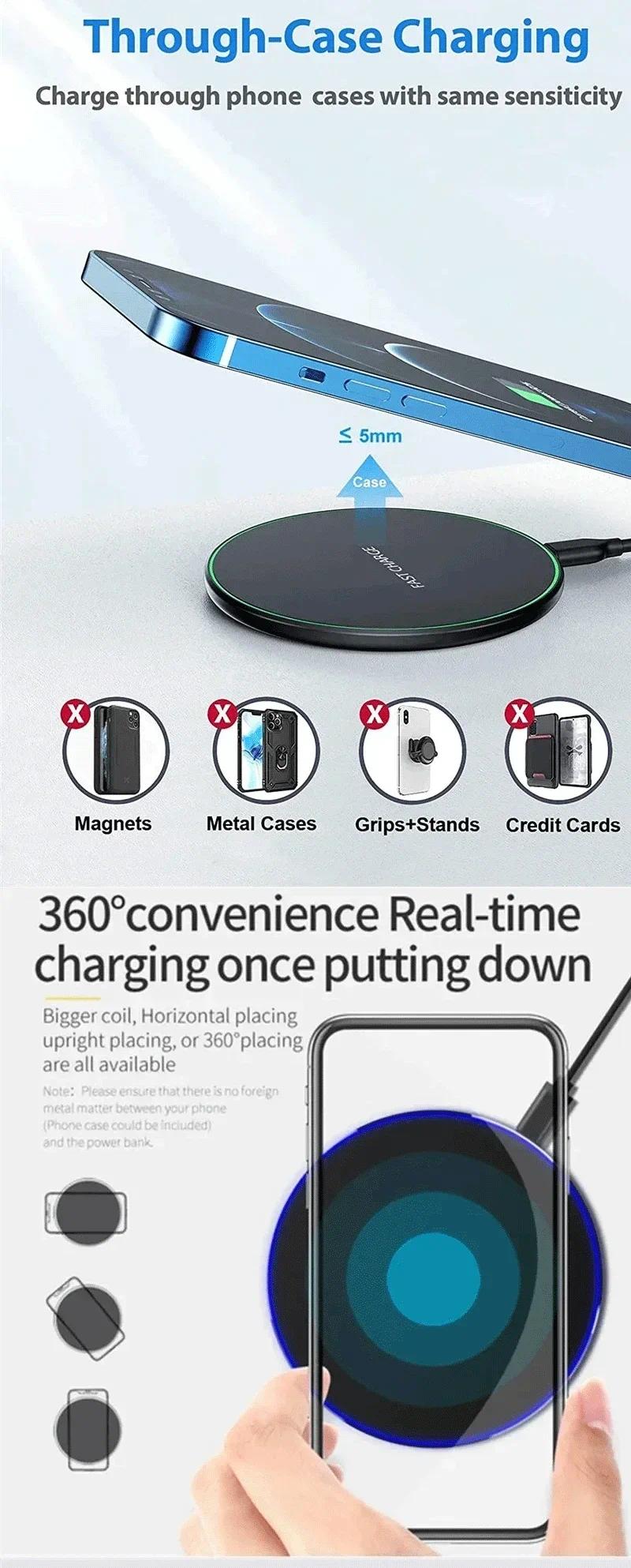 Wireless Charger Mobile Phone Chargers Pad Stand