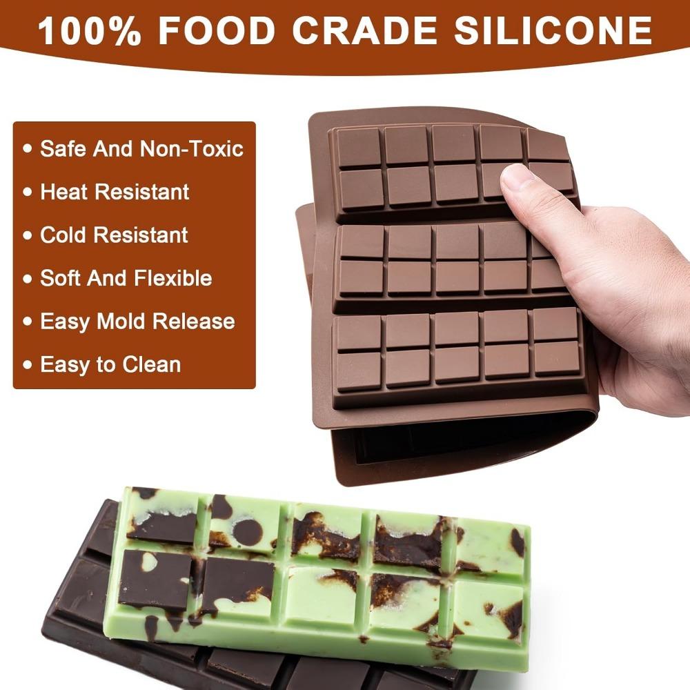 Chocolate Bar Mold,Non-Stick Chocolate Molds, 100% Food Grade Silicone Deep Mold For Dubai Pistachio Rod,Candy,Snacks,Knafeh Pistachio Rod and More(10 Snap)