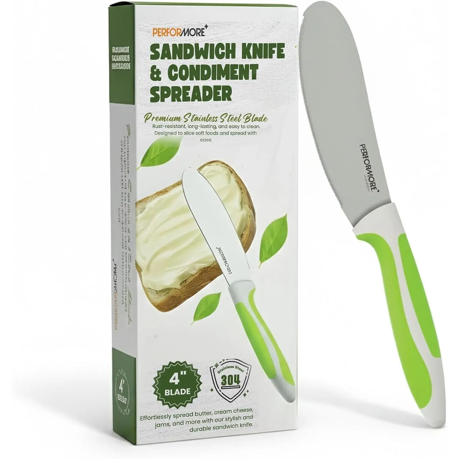 Sandwich Knife – 4" Stainless Steel Blade, 1.5" Wide, 1.2mm Thick – Serrated Kitchen Knife for Sandwiches, Spreading & Slicing – Durable Bread, Bagel & Deli Knife