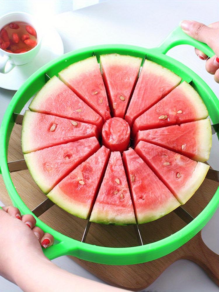 Easy-Grip Stainless Steel Handheld Fruit Slicer, Durable Vegetable Slicer, Large Labor-Saving Sharp Blade Kitchen Cutting Tool, Safe Utensil for Watermelon Slices & Daily Produce Prep