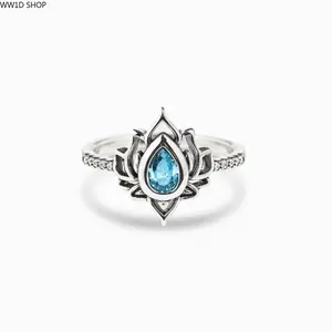 Lotus Inlaid Ring for Women, Inspirational Floral Statement Jewelry with Adjustable Fit for Daily Wear and Meaningful Gift Styling summervibes☀️
