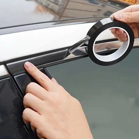 PVC Car Sticker, 5M/196.85in DIY Adhesive Protection Strip for Car Door Entry Sills and Side Mirrors, Automotive Decal, Automobile Decals, Easy Installation, Versatile Use