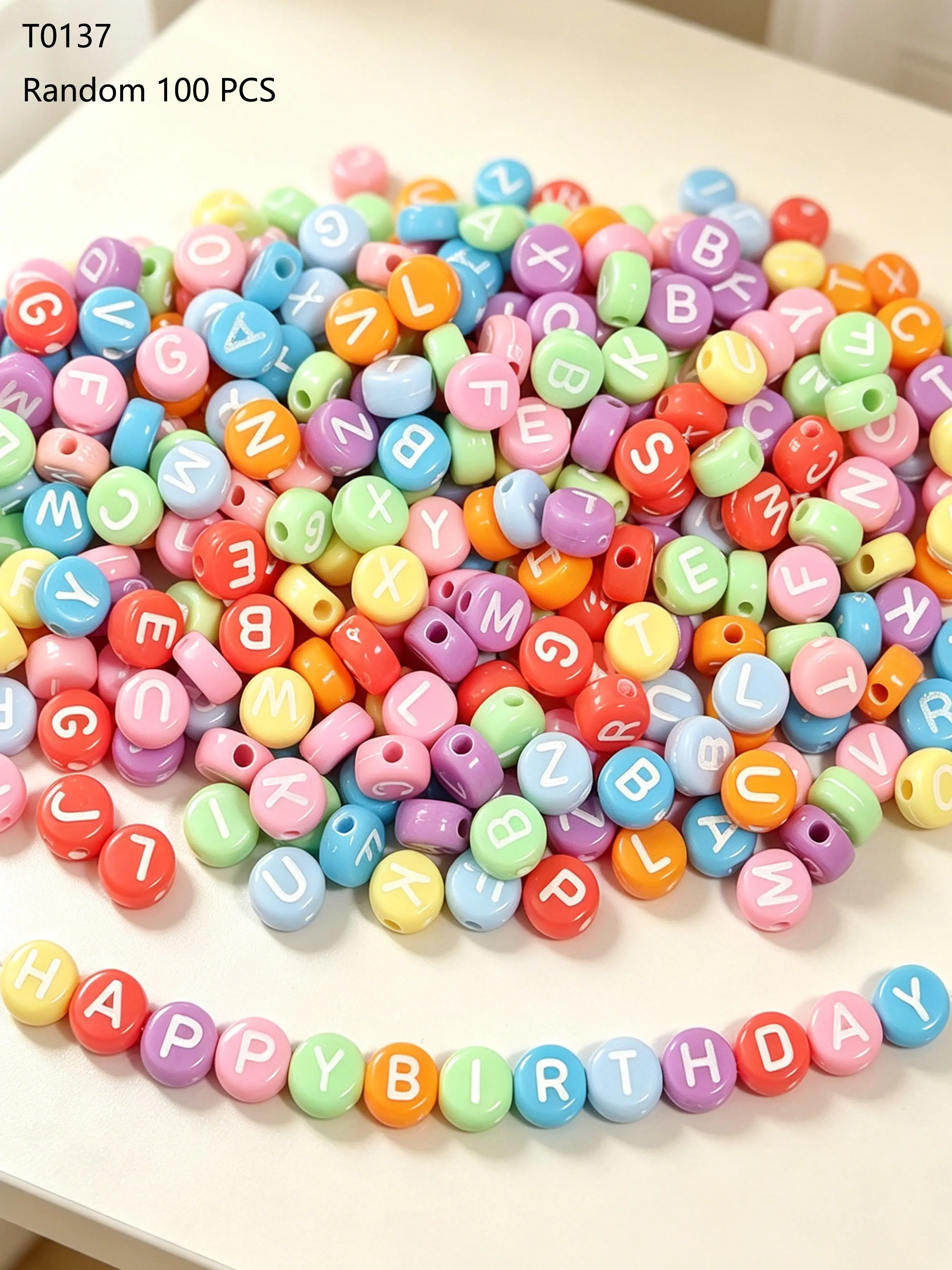 100 Acrylic Letter Beads 4x7mm, Random A-Z Letters, DIY Jewelry Making, Custom Name Bracelets, Necklaces, Keychains, Craft Supplies
