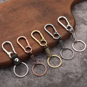 5 pcs Detachable Metal Carabiner Key Holder With Coil Spring Connector, Multi Color Quick Release Key Ring Hook, Compact Accessory For Car Key Management, Backpack Attachment And Everyday Outdoor Use