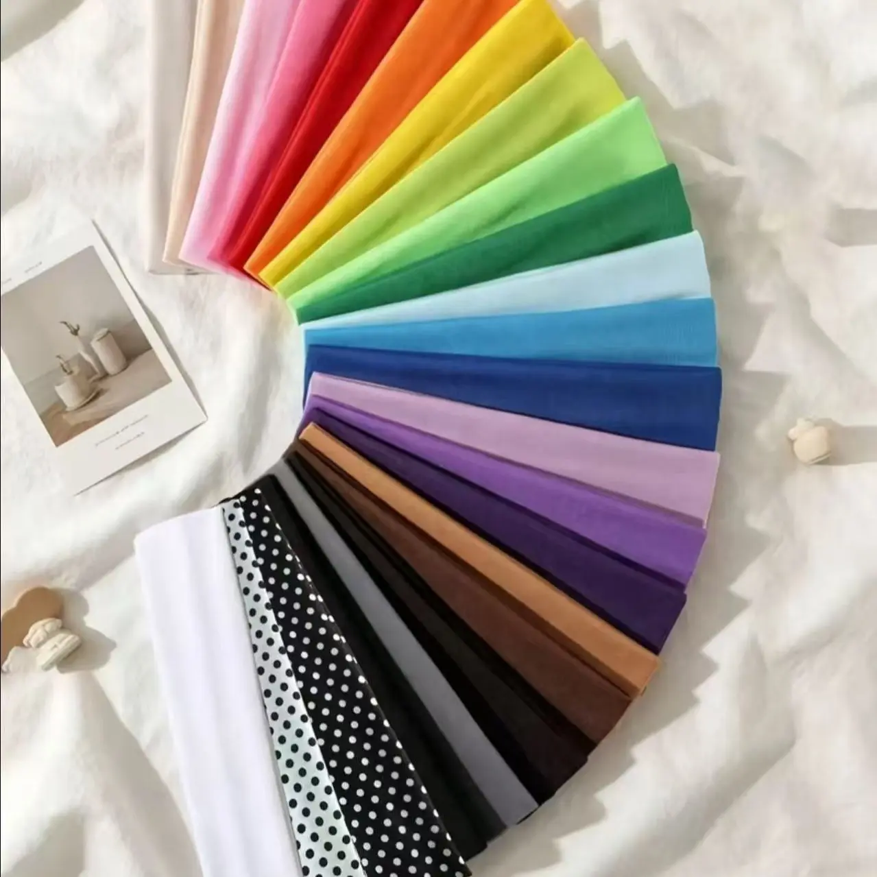 26pcs Women's Polka Dot Sports Hair Bands, Sweat-Wicking Elastic Headbands, Ideal for Yoga Running Spa, Unisex Fashion Accessories