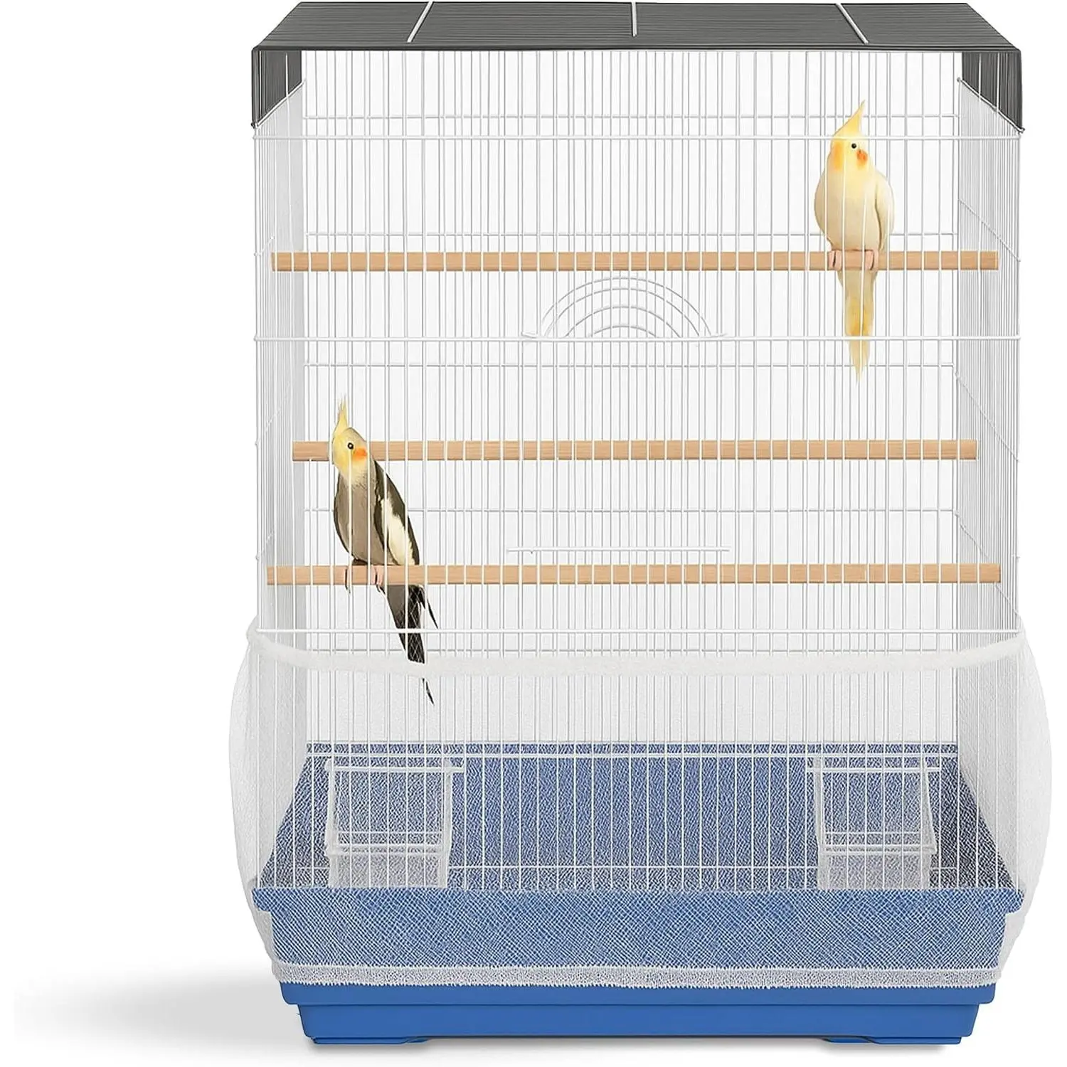 Stretchy Mesh Universal Bird Cage Seed Catcher Skirt Cover, Removable Durable Protector Cover for Small Pet Animal Cages