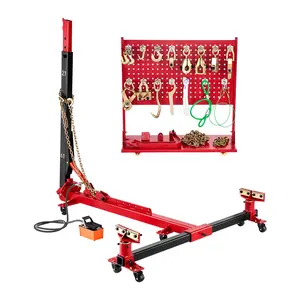 【DealsForYouDays】VEVOR Auto Body Frame Puller Straightener, 6T Tension Car Body Repair Equipment with 6000PSI Hydraulic Foot Pump Swivel Post, Includes 16 Straightening Tools, for Auto Repair Shop, Sedan SUV Pickup