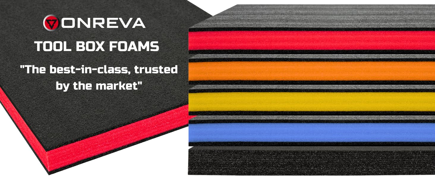 Tool Box Foam 48x16x2 inch 1PC, Foam Inserts for, Polyethylene Sheets for Toolbox Hard Case, Tool Shadow Insert, Kaizen Organizer Sheet, Black with Red