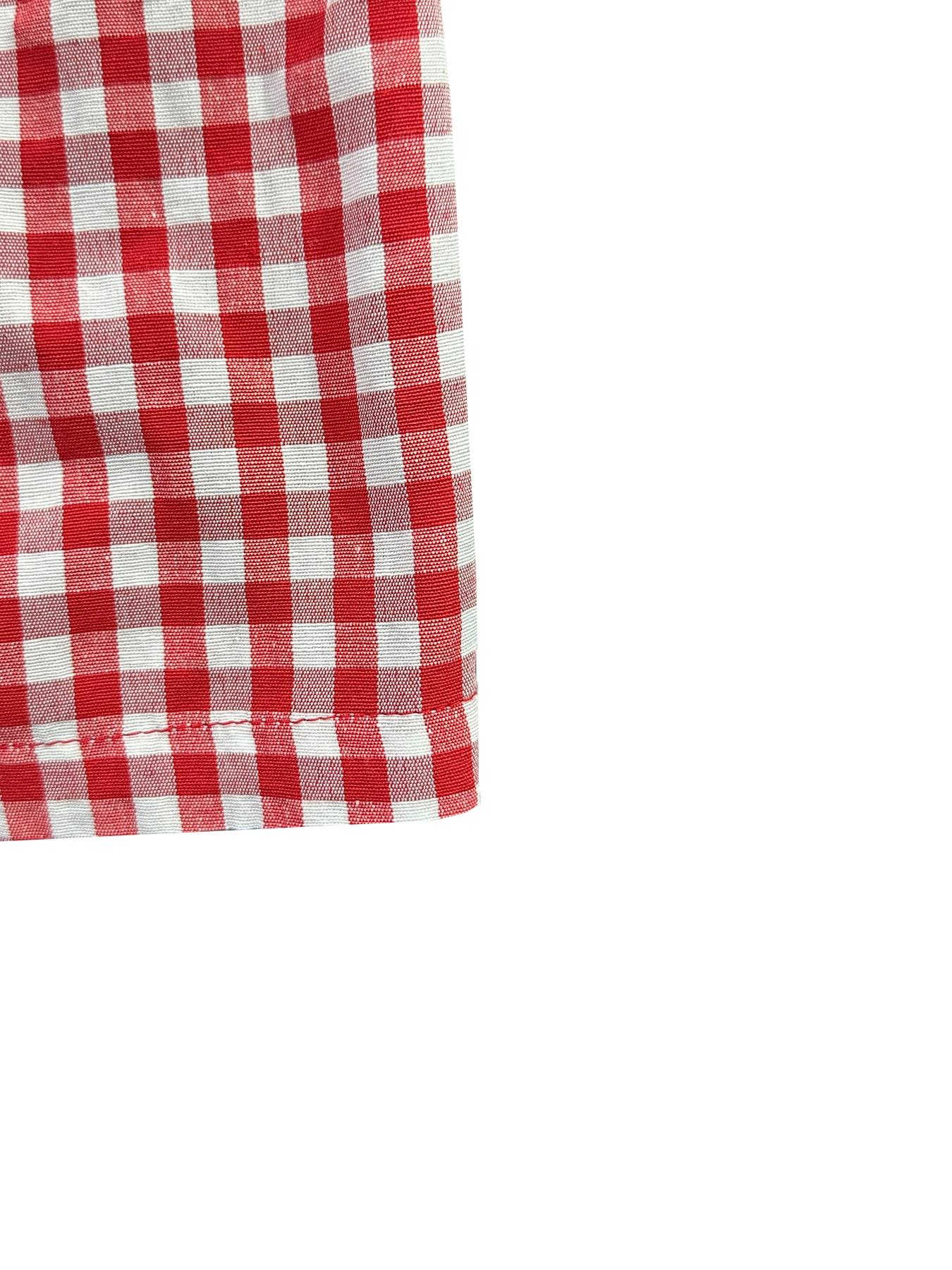 Comfortable Fit Elastic-Waist Gingham Shorts for Everyday Wear, Suitable for Spring and Summer