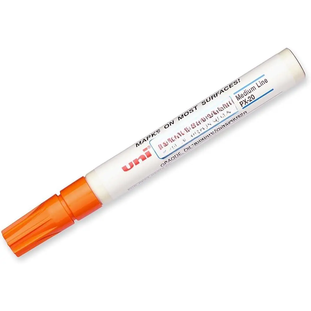 6 MARKERS:  Brands  Marker, Medium Point, Orange 63607