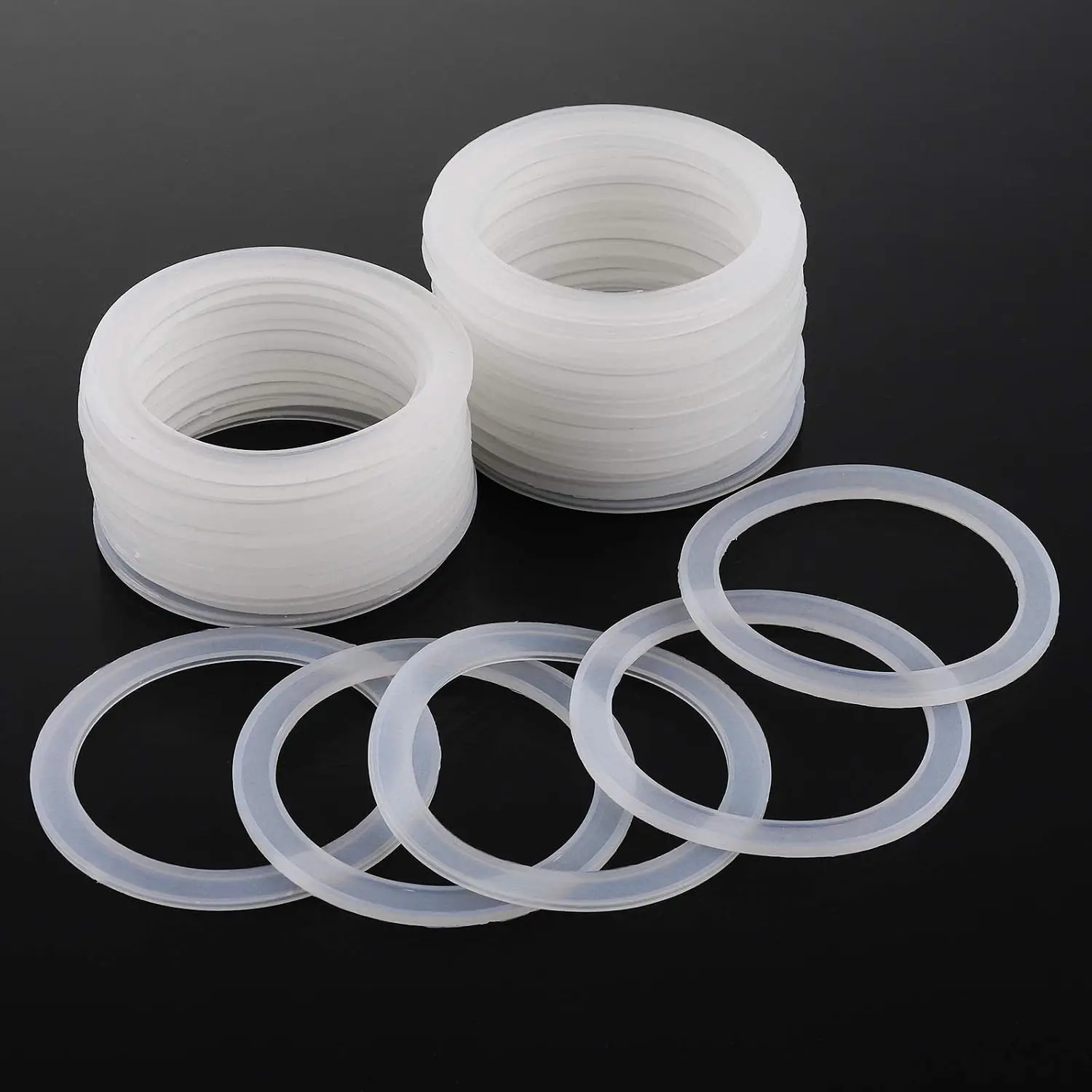 40 Pack  Sealing Ring Gasket for Mason Jar , Regular Mouth 2.8"/70mm  Seal , Airtight Leak Proof Plastic Gaskets