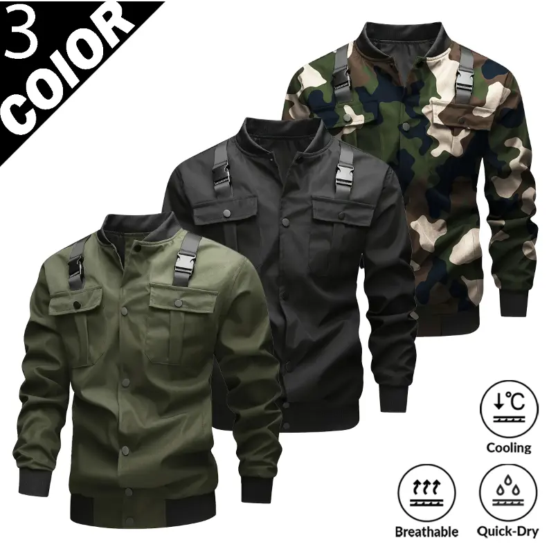 2026 New Arrival Men's Camo Jacket, Spring Autumn Outdoor Outerwear, Korean‑Style Casual Camouflage Coat for Men, Loose Fashion Streetwear Lightweight Daily Outer Layer, Versatile Comfortable Tactical Style Camo Jacket for Male Daily Outdoor Activities