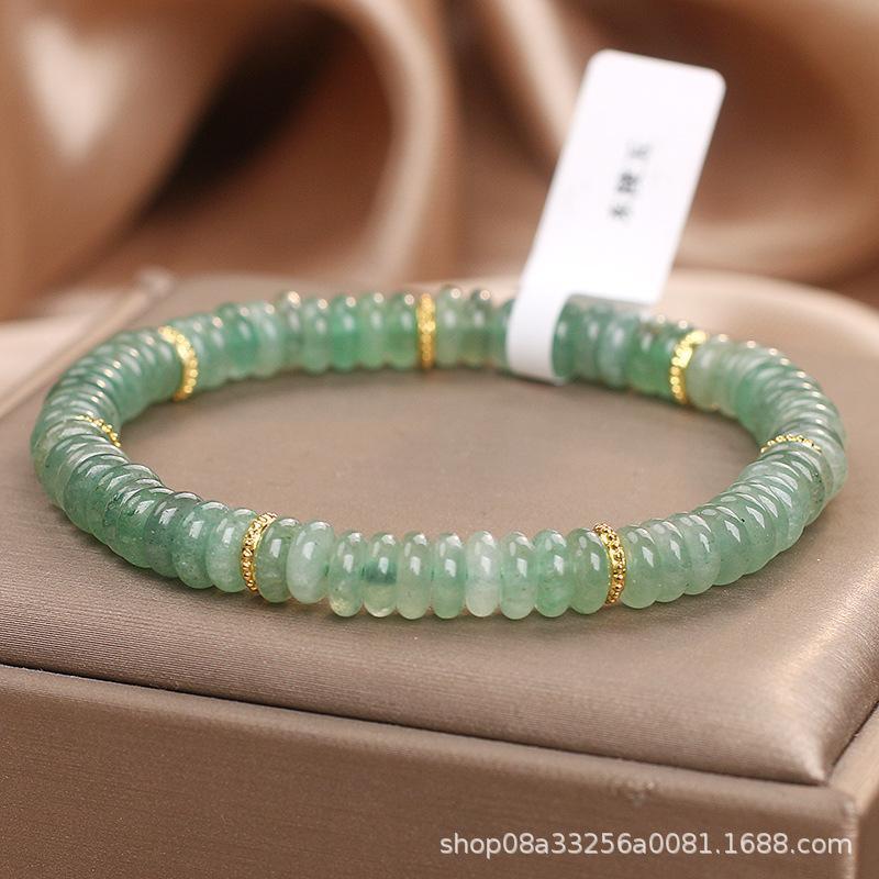 Natural Dongling Jade Abacus Beads Bracelet Women's Green Fresh White Chinese Style Natural Crystal Girlfriend Luxury HandString.