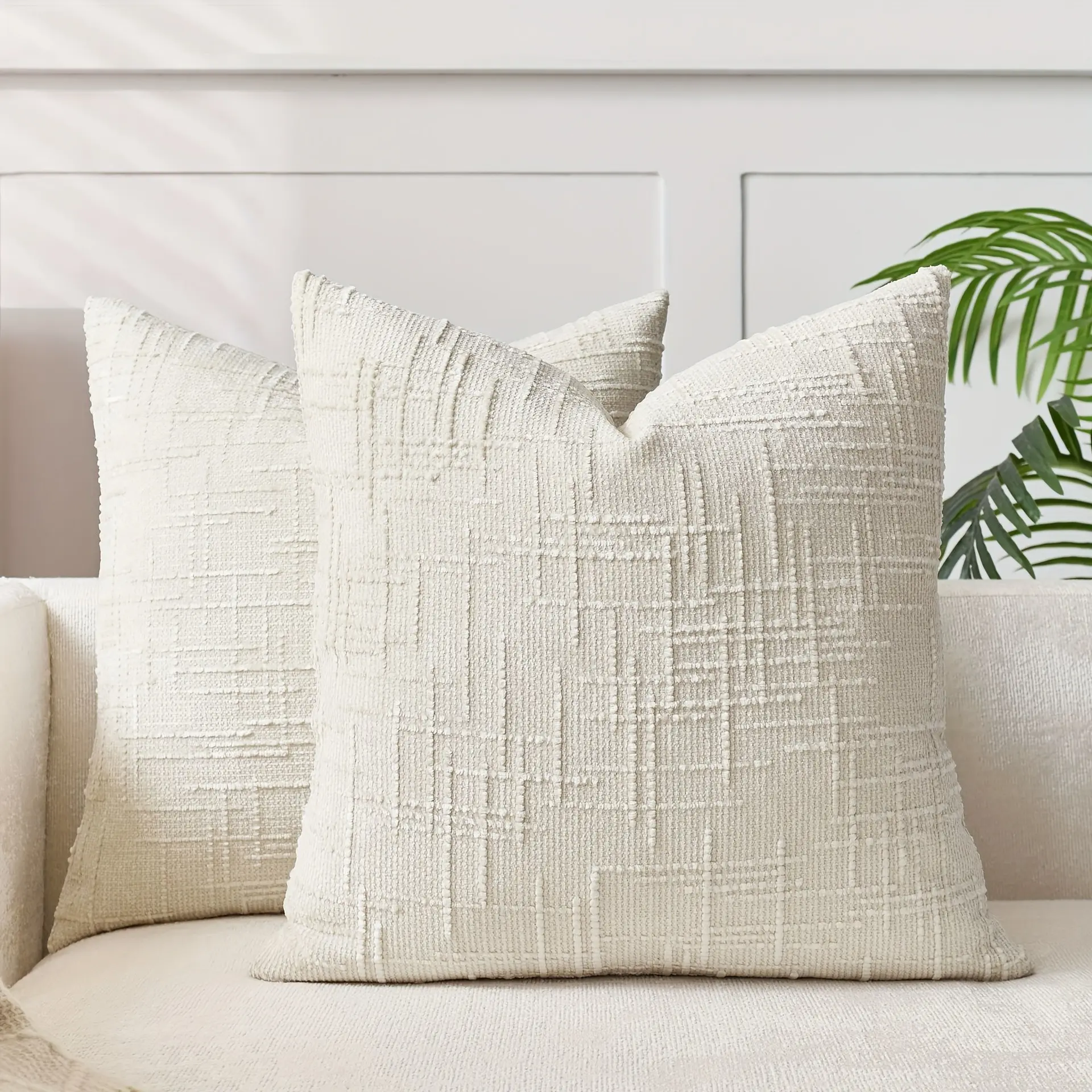 2pcs Thick Chenille Cozy Pillowcases with Zipper Closure, Polyester Fiber, Ideal for Sofa Bedroom Living Room Decor, Holiday Decoration