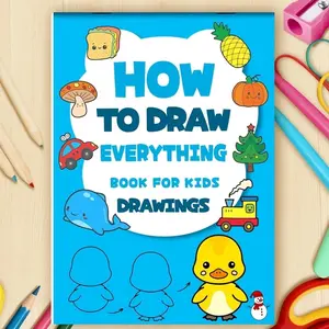 500-step guided teaching method, Illustrated activity book, Essential tools for children aged 3 to 10 to start learning painting from scratch. Thick pages with colorful illustrations and step-by-step explanations, perfect for Christmas, Halloween