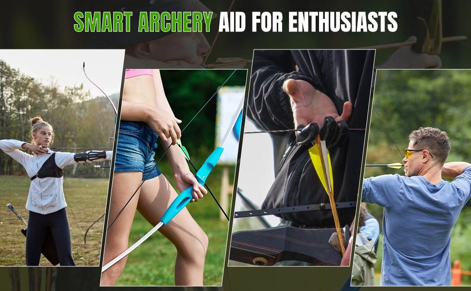 8 Sets Bowstring Finger Guards, Archery Bowstring Finger Savers for Recurve Bows & Longbows, Silicone Bowstring Finger Protectors for Hunting Shooting & Bowfishing, Black