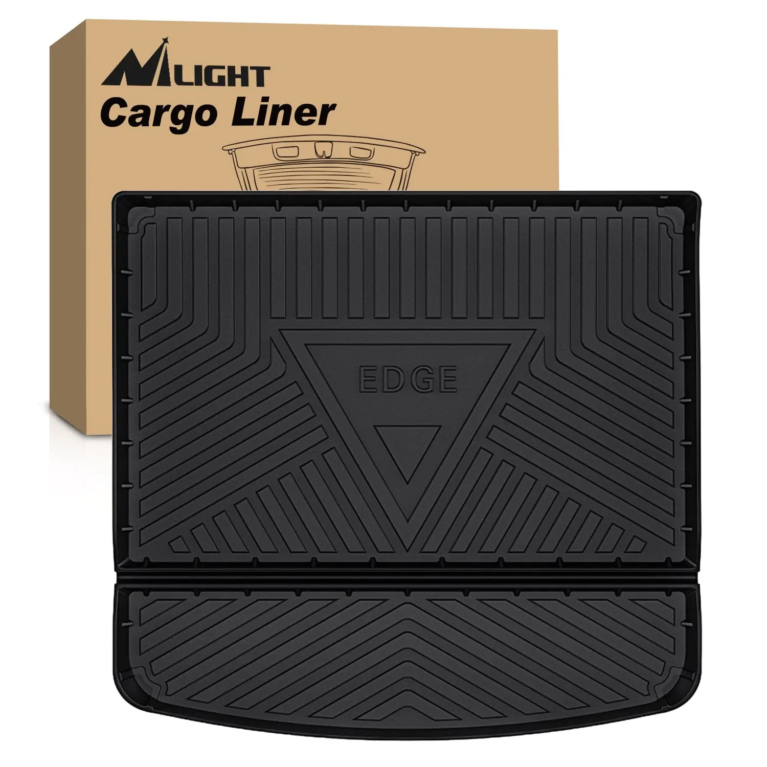 Nilight Vehicle-Specific Fit Edge Cargo Mats for 2015-2024 Ford Edge, Automotive Interior Accessories with Raised Lip, Channels, Waterproof Design, Easy to Clean, Lifetime Service, Custom Fit