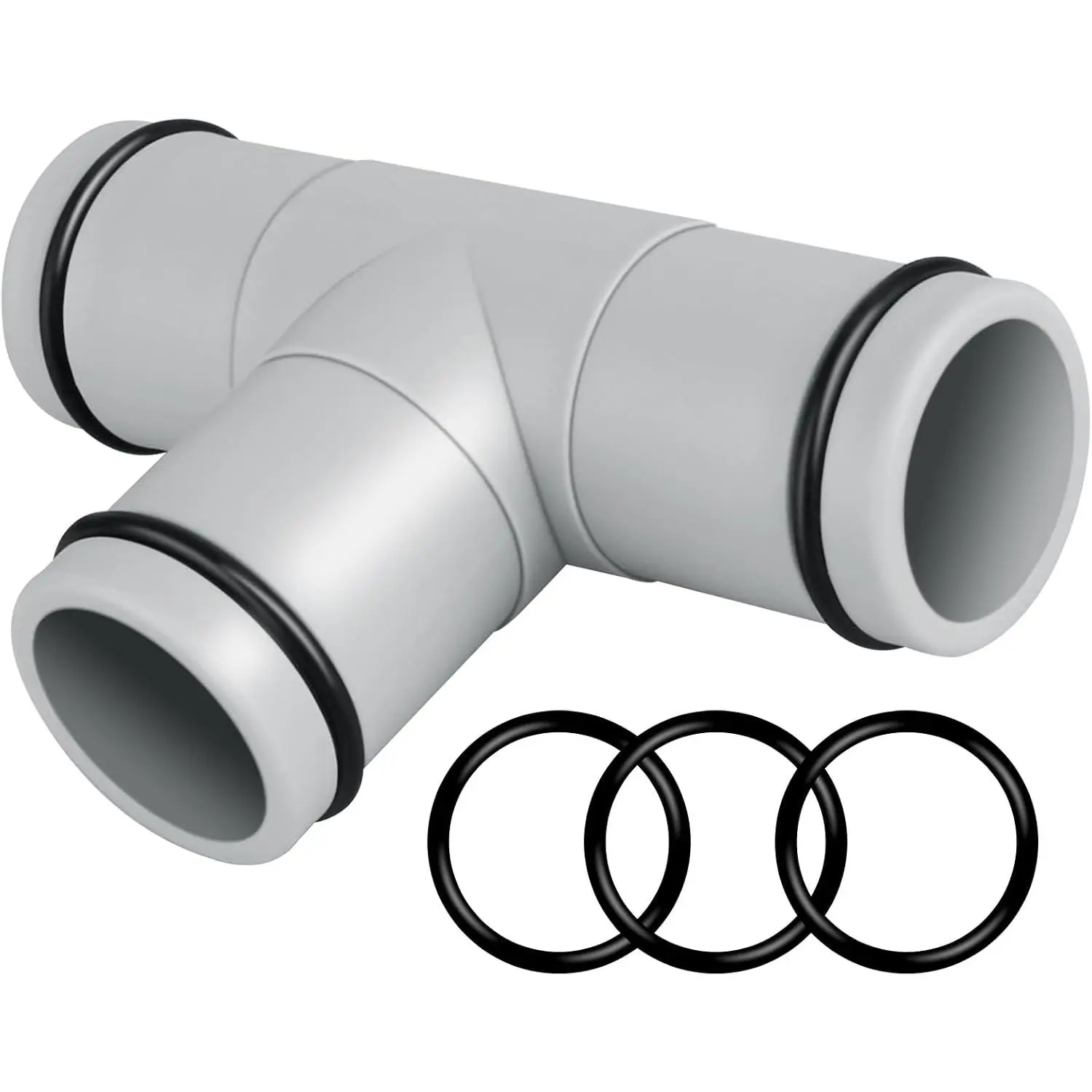 T Joint Pool Hose Connector, 1.25 Inch Pool Hose Adapter for Intex Swimming Pool Sand Filter Pumps  and Accessories,3 Heads1-1/4 Inch T Splitter Hose Adapter Coupling with O-Rings for Intex Hoses
