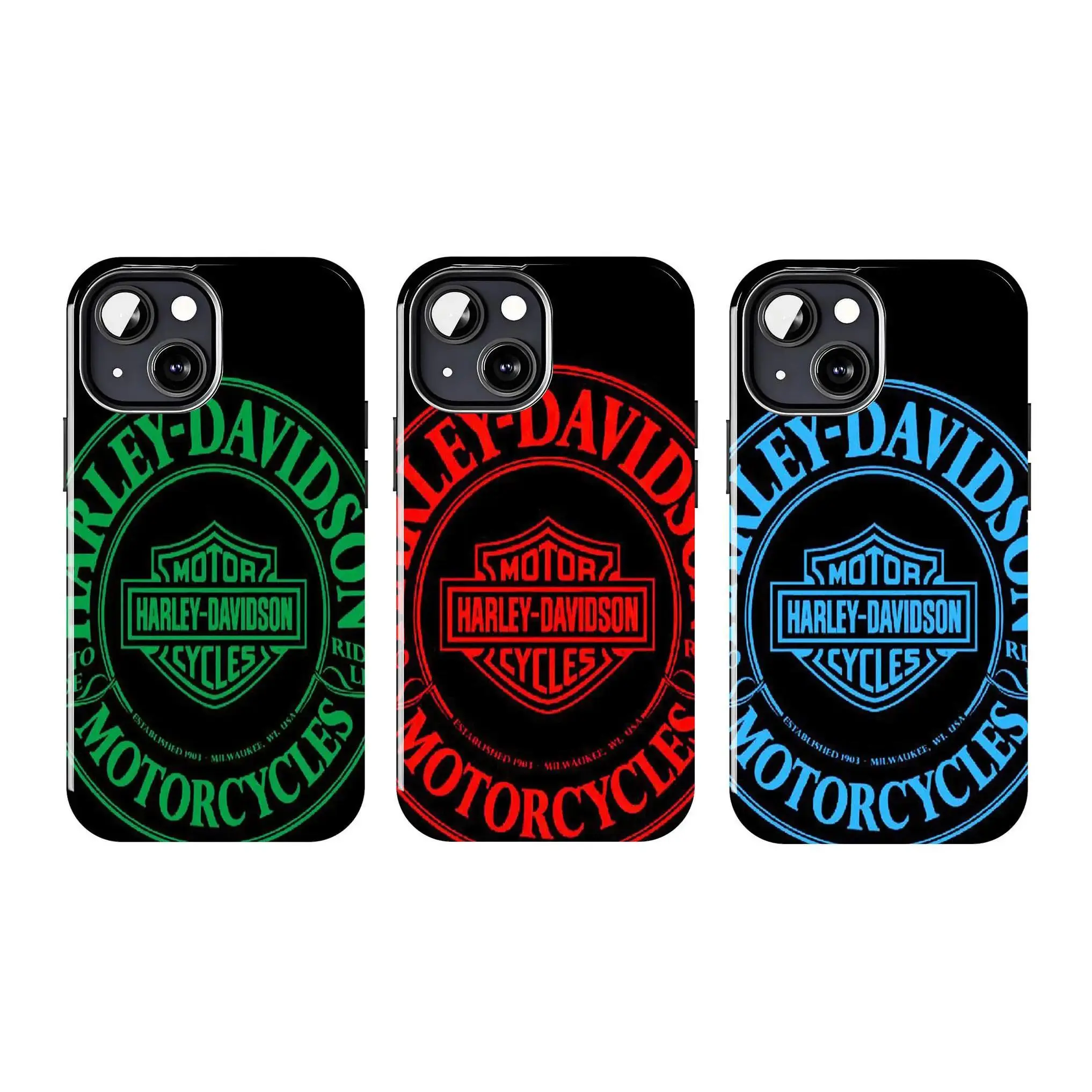Multicolor Motorcycle Harley Themed Phone Case Protection, Shockproof, Anti-Drop, Anti-Fingerprint For IPhone 17-11, Pro Max, Pro Plus, and Samsung S26-22 Protection Safety