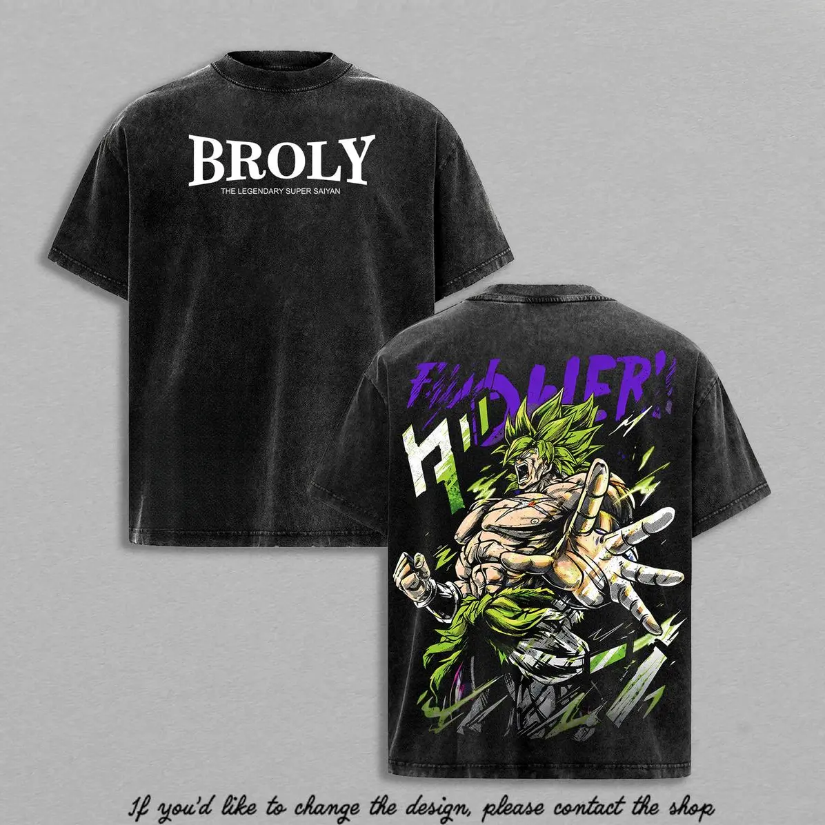 Broly The Legendary T-Shirt Anime Vintage Washed Graphic Tee DBZ Streetwear Heavy Cotton Shirt for Anime Fans Men Women Gym Pump Cover