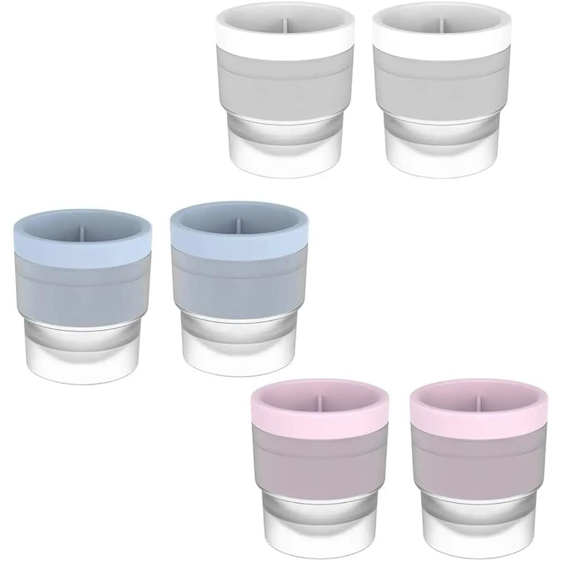 Stackable Circular Ice Hockey Mold, Whiskey Ice Mold, Round Ice Cube Molds, Large Ice Balls Maker with Lid, Easy-release Ice Ball Maker Molds for Cocktails, Drink, Tea, Coffee, Whiskey (3 colors)