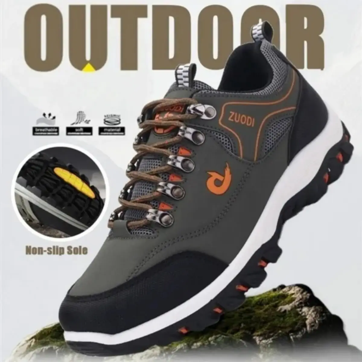 Men's Hiking Shoes Hiker Leather Waterproof Lightweight Outdoor Backpacking Trekking Shoes Outdoor Anti-Slip Boots
