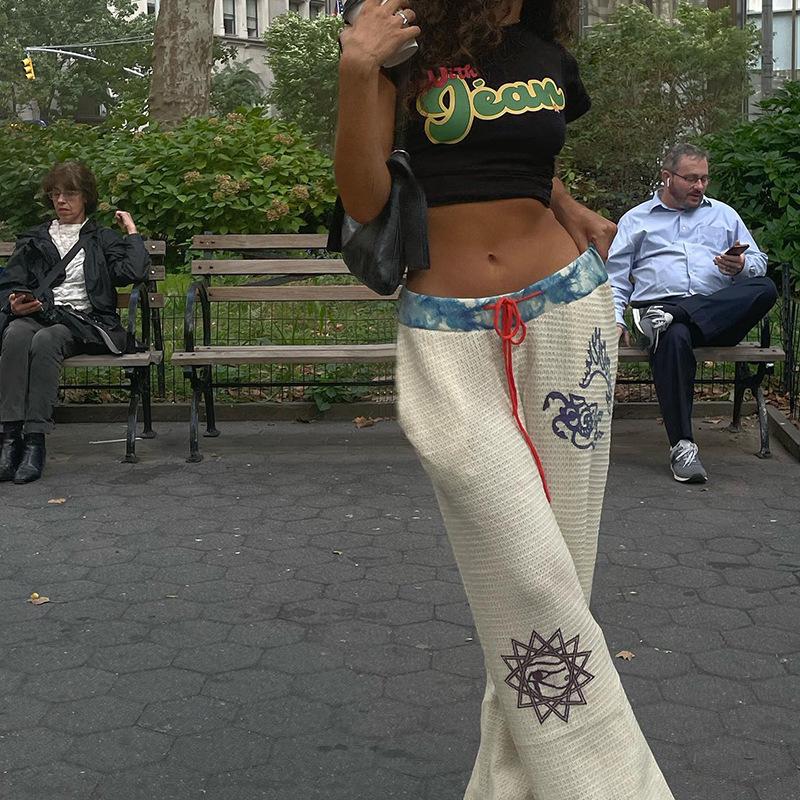2025 New Contrast Color Graffiti Print Loose Versatile Sporty Joggers, Women's Sport Bottom Clothes (Gift) 11