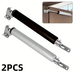 2 Pack Heavy Duty Door Closer with Buffer Home Cabinet Automatic Silent Return Adjustable Speed Polished Metal Surface Touch & Remote Control for Home Safety
