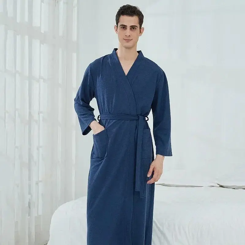 Lady's Basic Long-Sleeve Loungewear Nightwear - Soft Comfortable Unisex Bathrobe for Home, Hotel, Sauna Use
