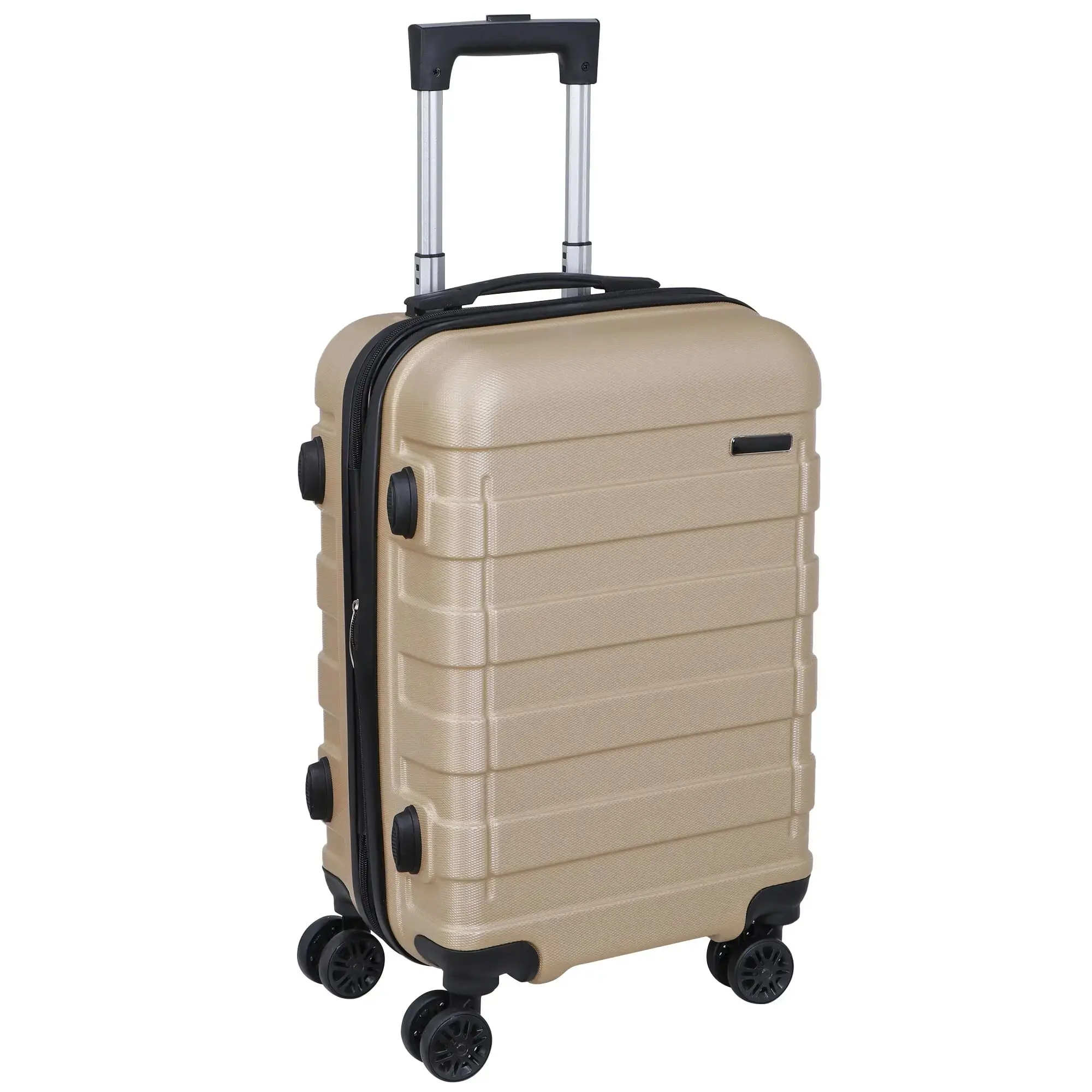 21" Hardside Expandable ABS Plastic Luggage Suitcase with Trolley Spinner Wheels, U-Shape Zip, Lightweight Champagne Durable Luggage Set, Hardside Luggage