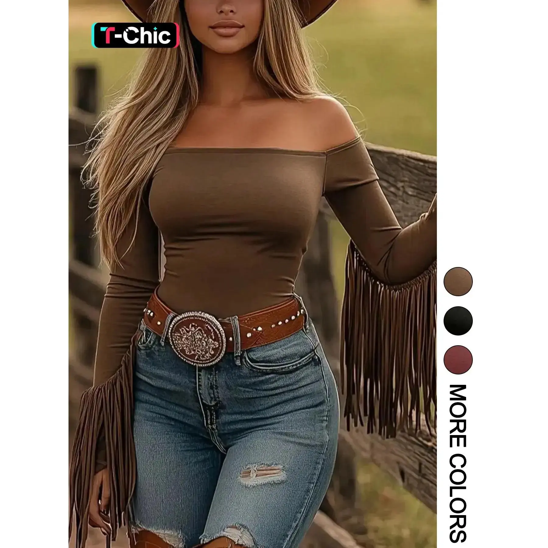 Women's Long Sleeve Knit T-Shirt Fit, One Shoulder Design with Fringe Detail, Perfect for Spring Outdoor Activities & Casual Wear, Knitwear, Lady Tops, Womenswear, Style