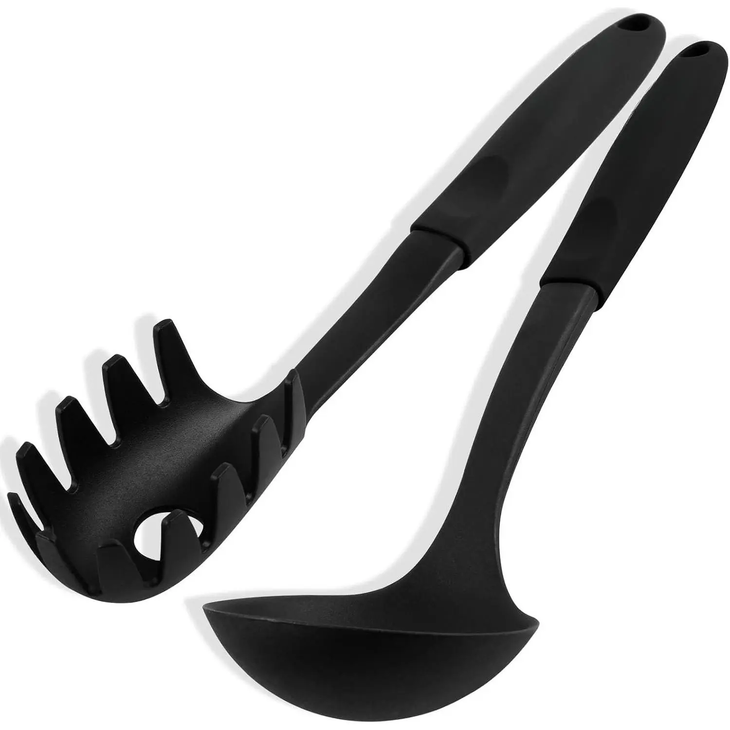 Pasta Fork and Soup Ladle Set, High Heat Resistant Spaghetti Strainer and Ladle Spoon,  Kitchen Utensils for Cooking, Stirring, Serving Pasta, Soup & Sauce