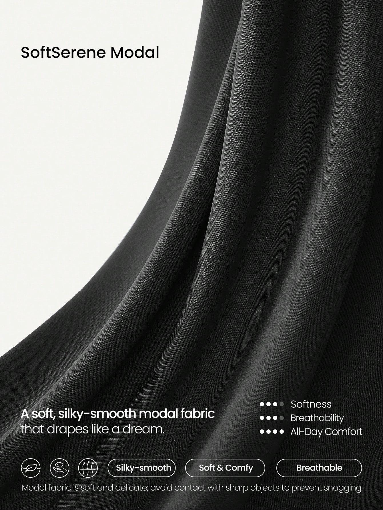 GLOWMODE SoftSerene Modal Own Your Flow Soft Silky-Smooth Breathable Waist Length Adjustable Drawstring Hem One-Shoulder Pullover Sweatshirt Daily Casual Wear