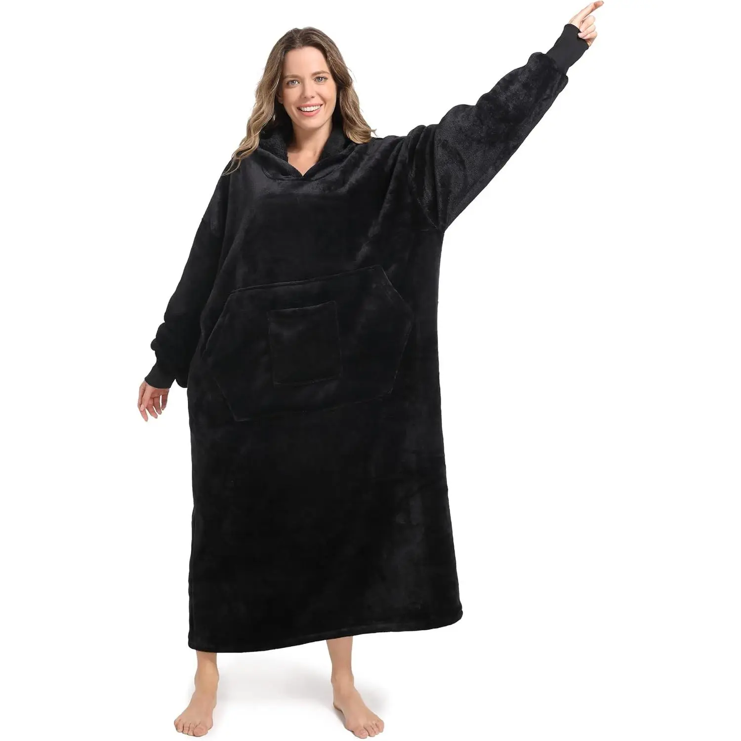 Oversized Wearable Blanket Hoodie, Soft Fleece Hoodie for Men and Adults, Stay Warm and Cozy.