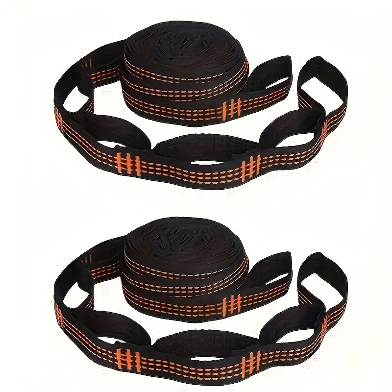 2 Heavy-Duty Hammock Straps with a 400-pound Weight Capacity - High-Strength Tree-Hanging Ropes (Total Load Capacity: 800 pounds) Suitable for Camping, Hiking, Swings, and Backyards - Triple Power Stitched Hanging Hammock Strap