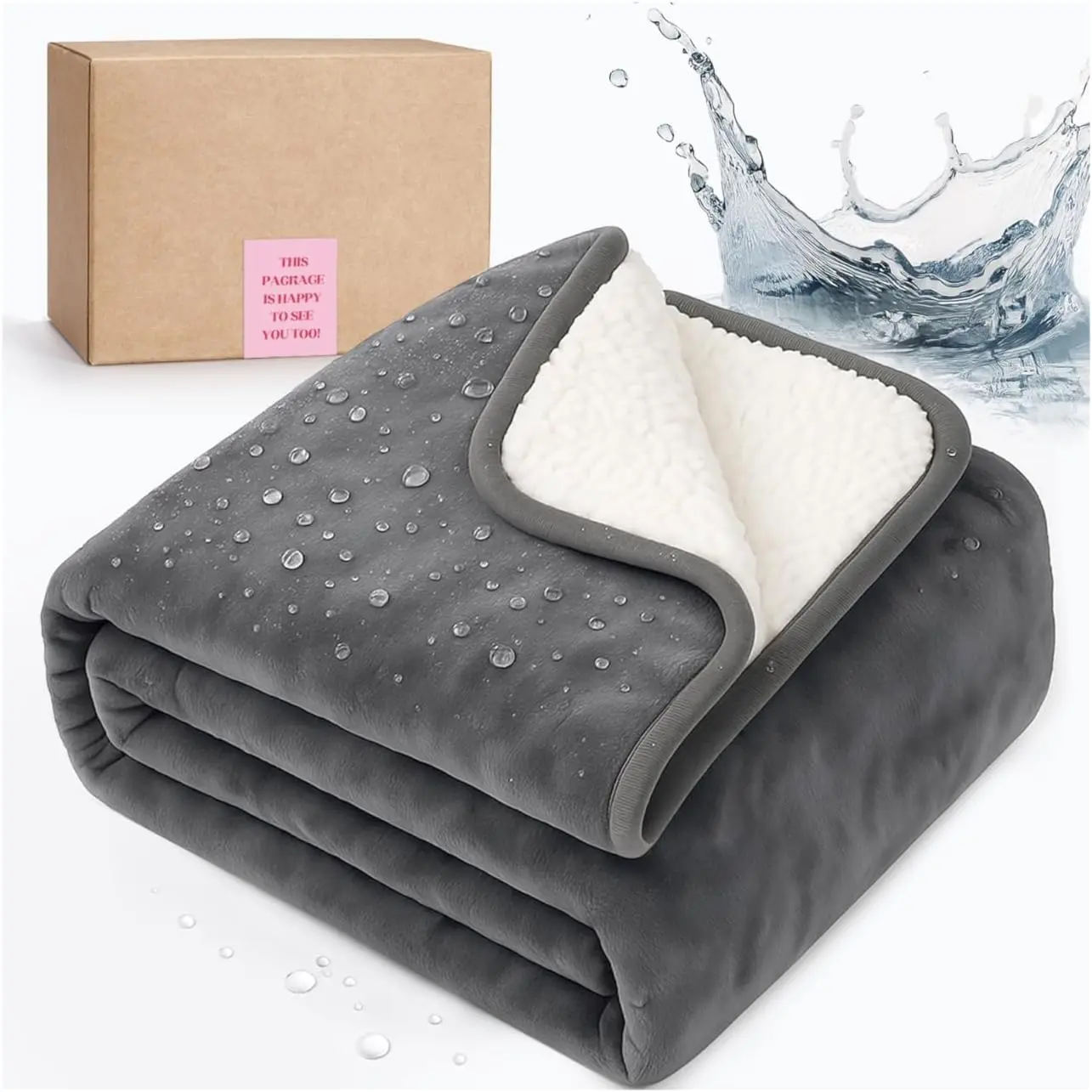 Blanket for Bed Intimacy, Love Blanket  and Stain Proof, Absorbent, Washable Bed Protector for Couples, Liquid-Resistant Throw for Mattress Protection (80x60 Inch, Grey)