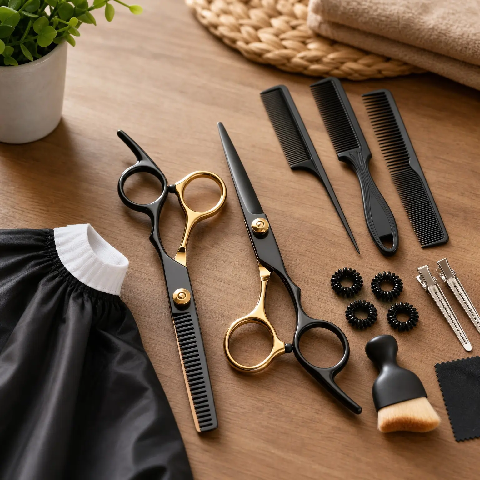 15 Pcs Professional Stainless Steel Hair Cutting Scissors Set with Thinning Shears for Barber Salon Home Men Women Kids Adults