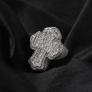 18K Thick Gold Plated Iced Out Cross Retro Luxury Index Finger Ring for Men,Bold Biker Fashion Accessory Alpha Male Statement, Vintage Hip Hop Luxury Jewelry, Bold Fearless Power, Rapper Streetwear Fashion Y2K Jewelry,Iconic culture,Modern Gentleman