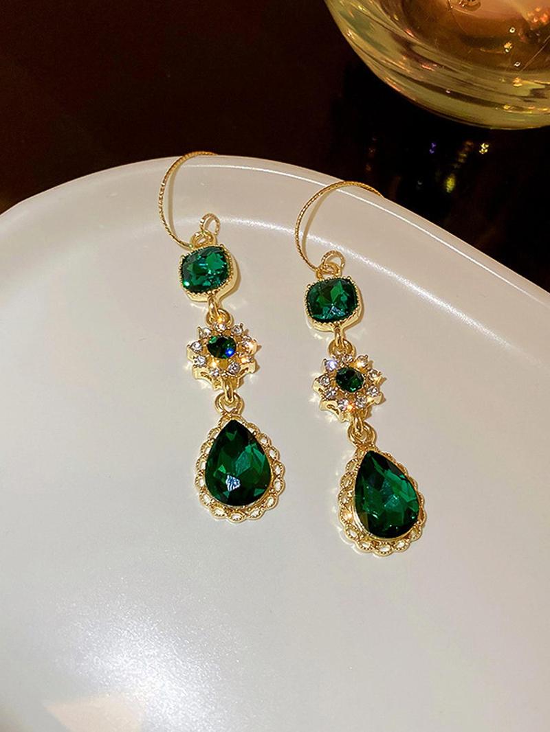 Vintage Green Drop Earrings, Fashion Jewelry for Party, Daily Clothing Decor, Trendy All-match & Exquisite Jewelry for Birthday Gift, Trendy Jewellery Accessories