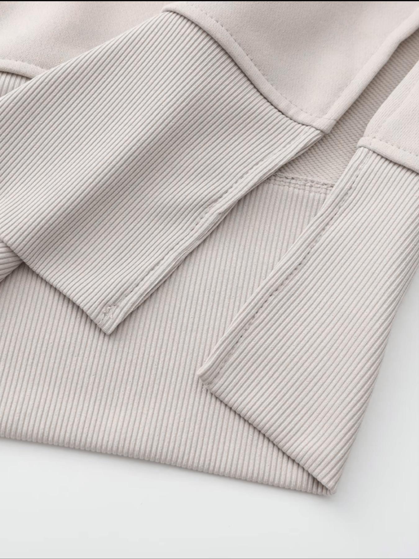 Women's Plain Drop Shoulder Baggy Sweatshirt Outfit Set, Everyday Casual Fashion Comfortable Long Sleeve Pullover, Elastic Waist Pants, Spring & Fall