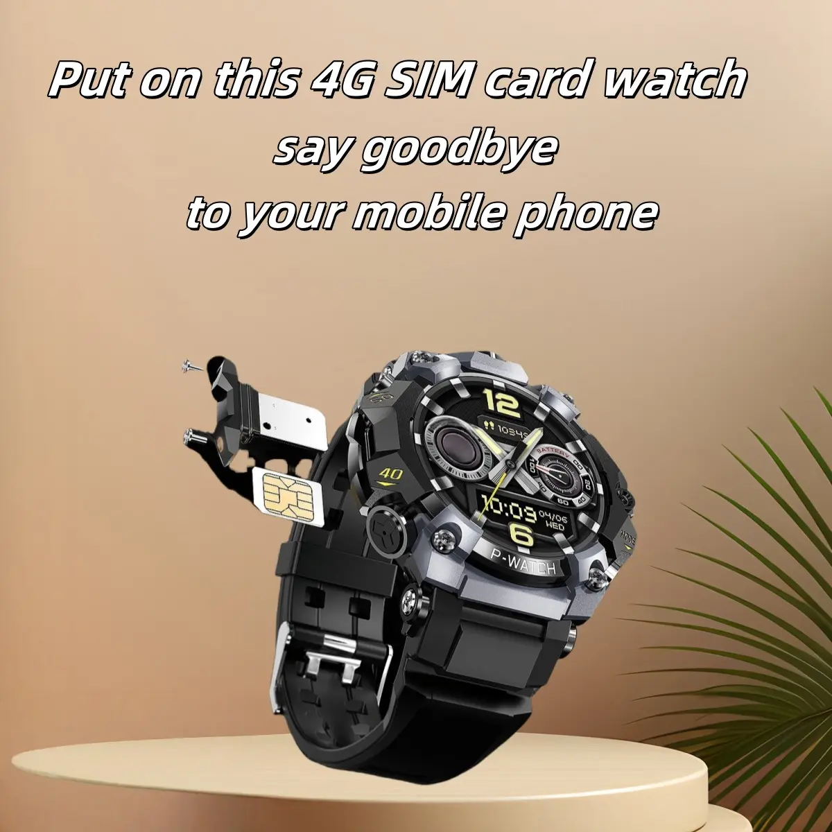4g Smart Watch with Camera, Bluetooth-compatible Connectivity, IP68 Water Resistance, Analog-Digital Face, USB PD Charging, Compatible with 4g Sim Card