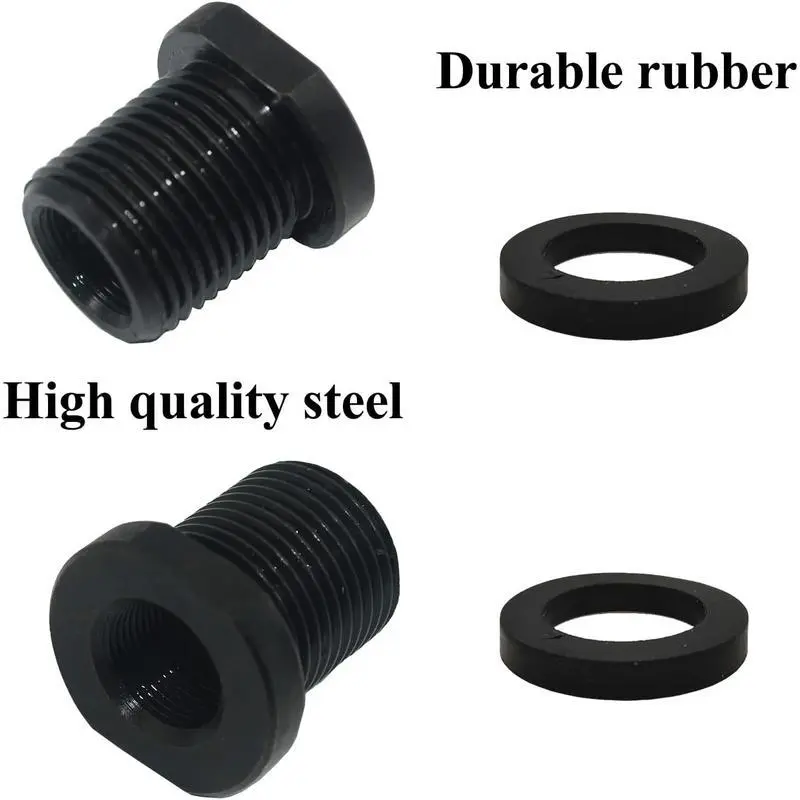 2 Pack 1/2x28 to 5/8x24 Steel Thread Adapter w/ Crush Washers