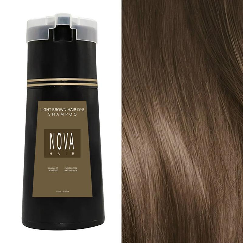 [Dyeing your own hair] NOVA Hair Dye Shampoo & Champu Para Canas - Natural 3-in-1 Instant Gray Coverage for Men & Women (Black) Dark Haircare